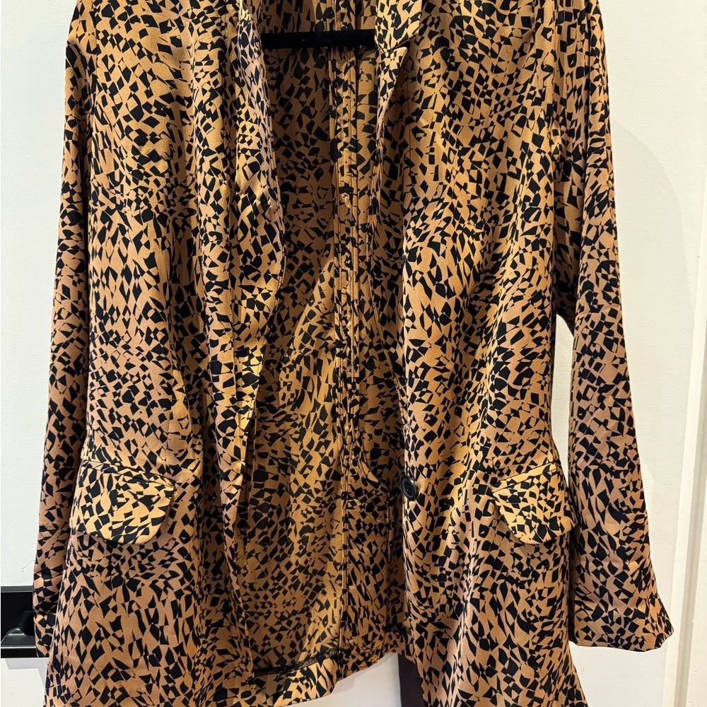 Stylish Tan and Black Women's Jumpsuit Sz Small